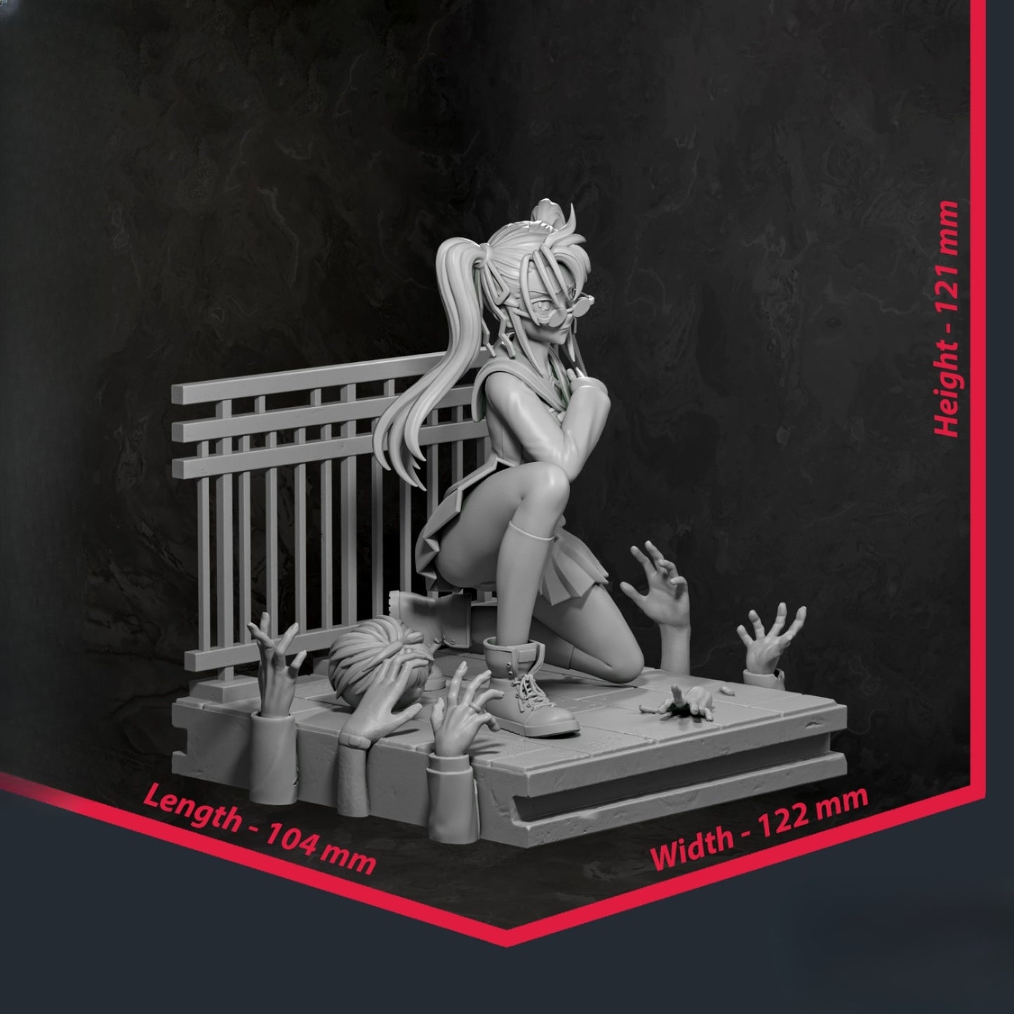 1480 Saya Takagi_HighSchool of the Dead - STL 3D Print Files