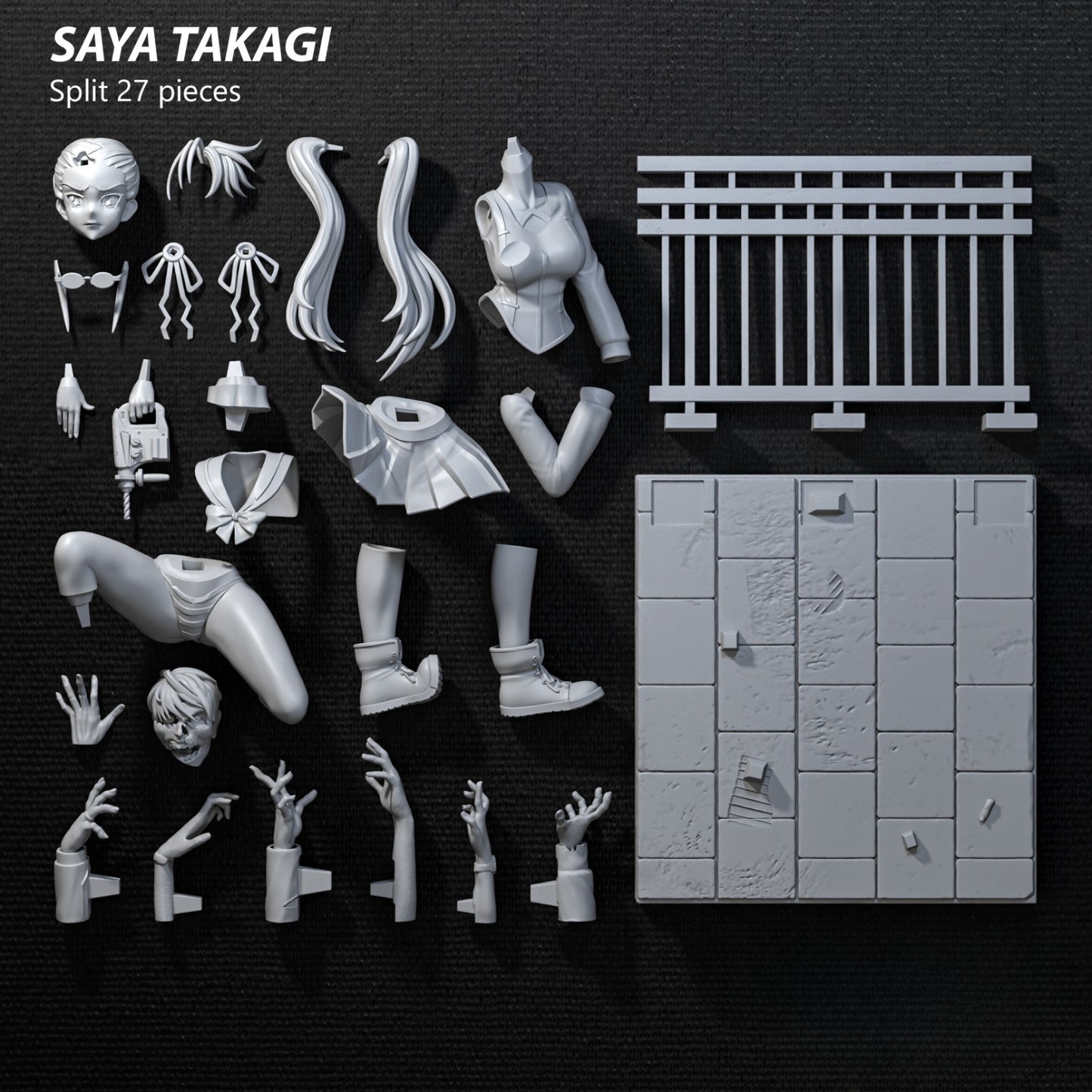 1480 Saya Takagi_HighSchool of the Dead - STL 3D Print Files