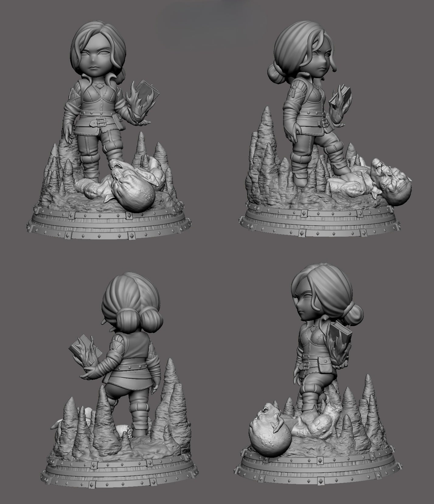0813 The Witcher Chibi - STL 3D Print Files