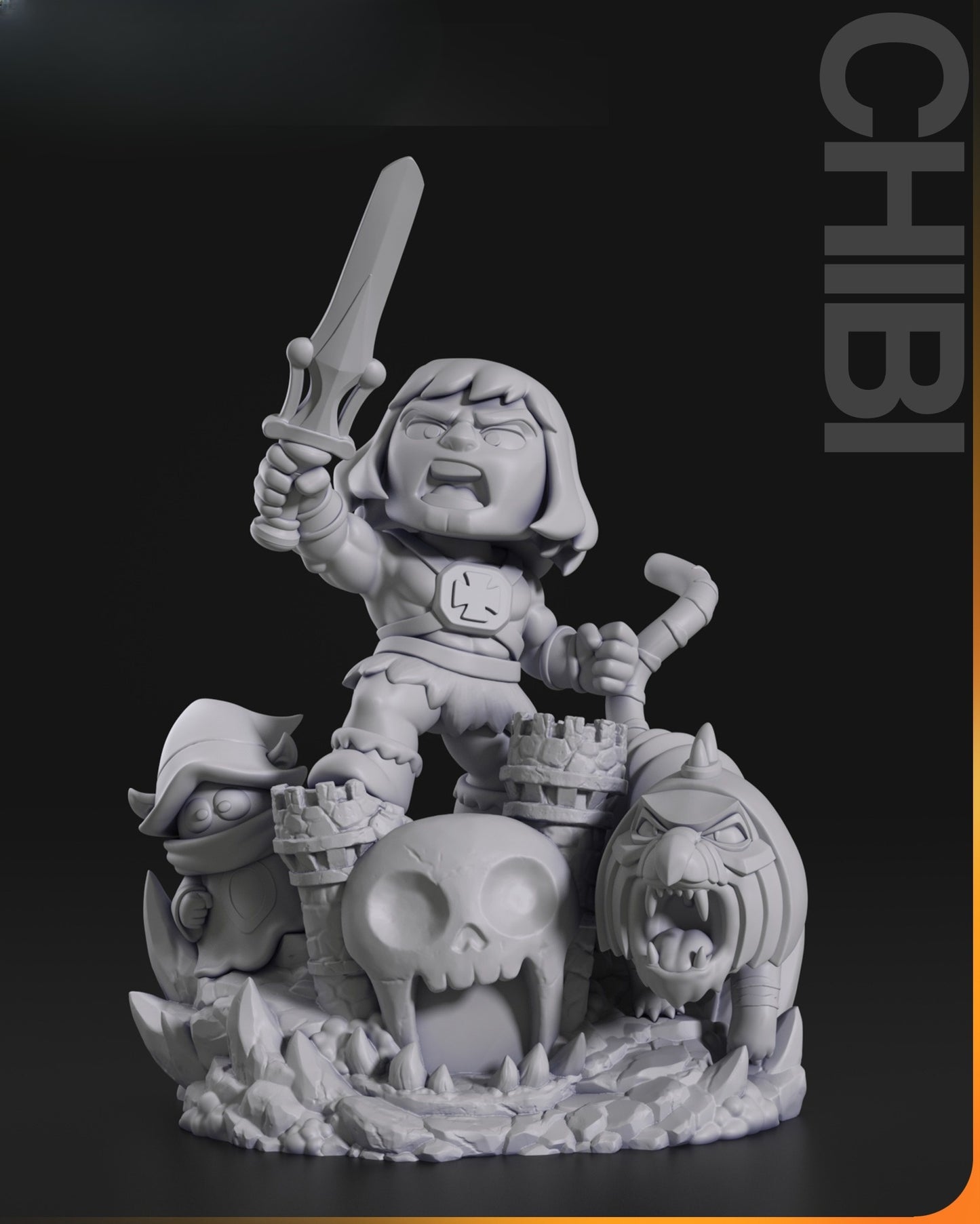 1545 Chibi_HeMan - STL 3D Print Files