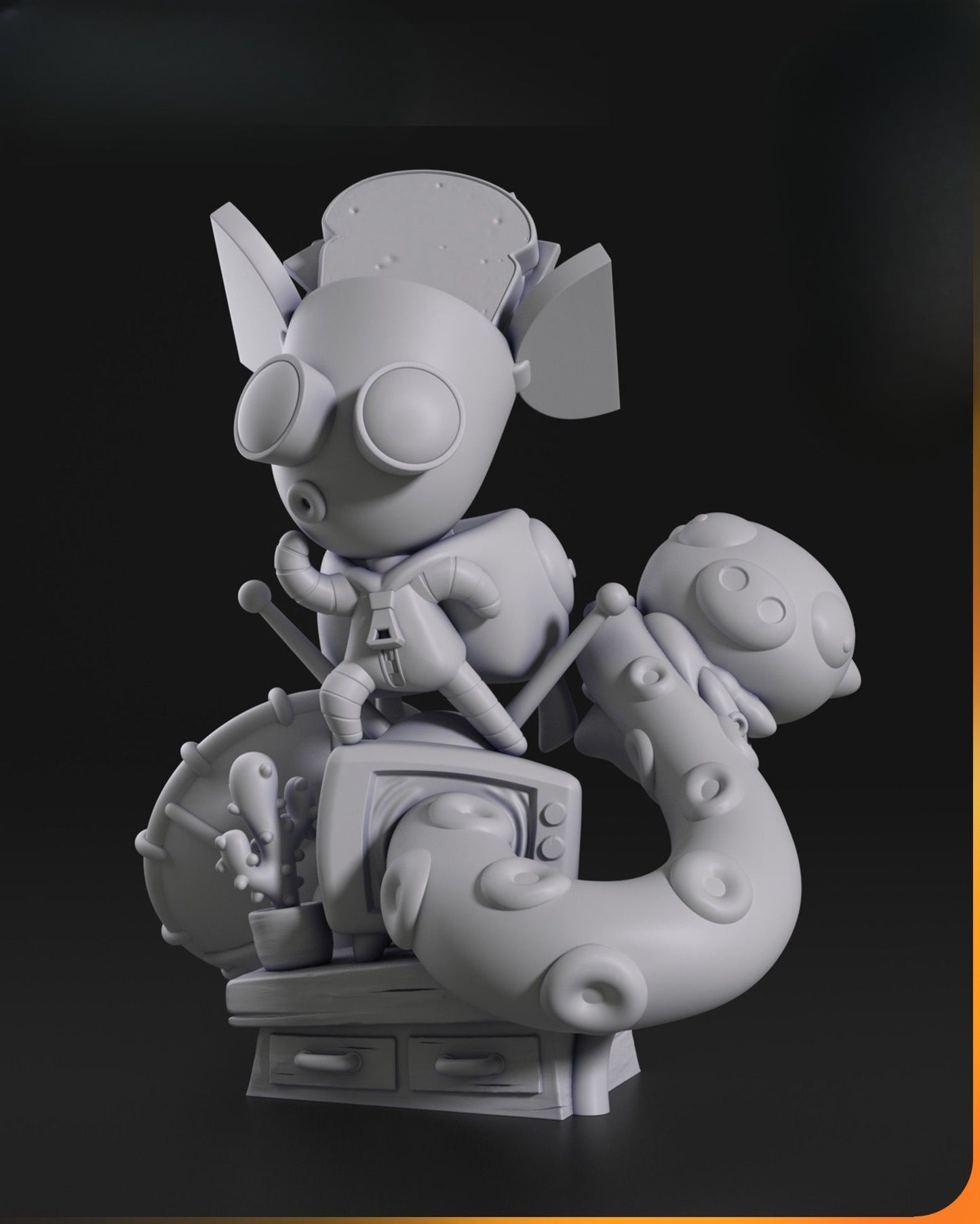 0558 Chibi Gir Invader Zim - STL 3D Print Files