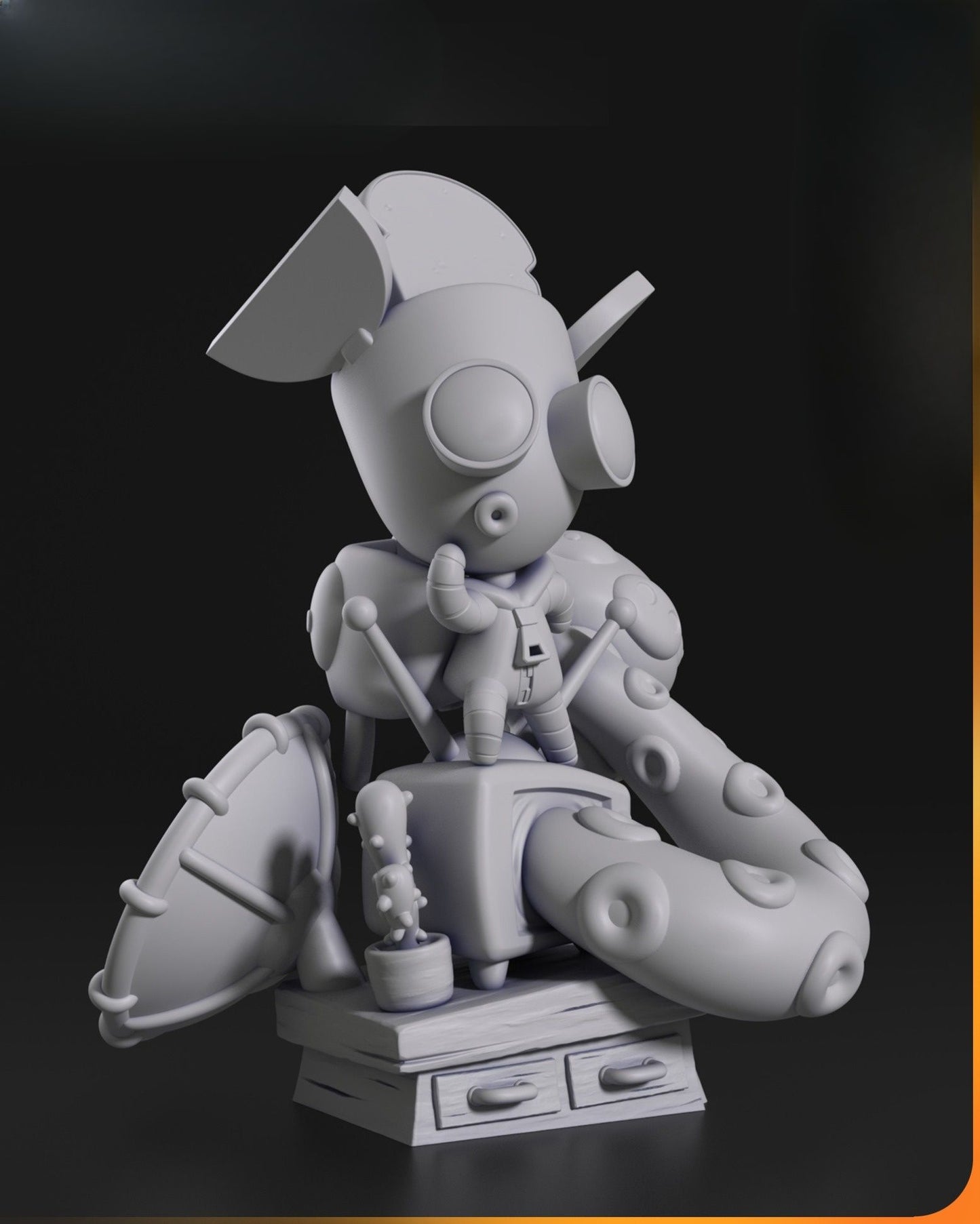 0558 Chibi Gir Invader Zim - STL 3D Print Files