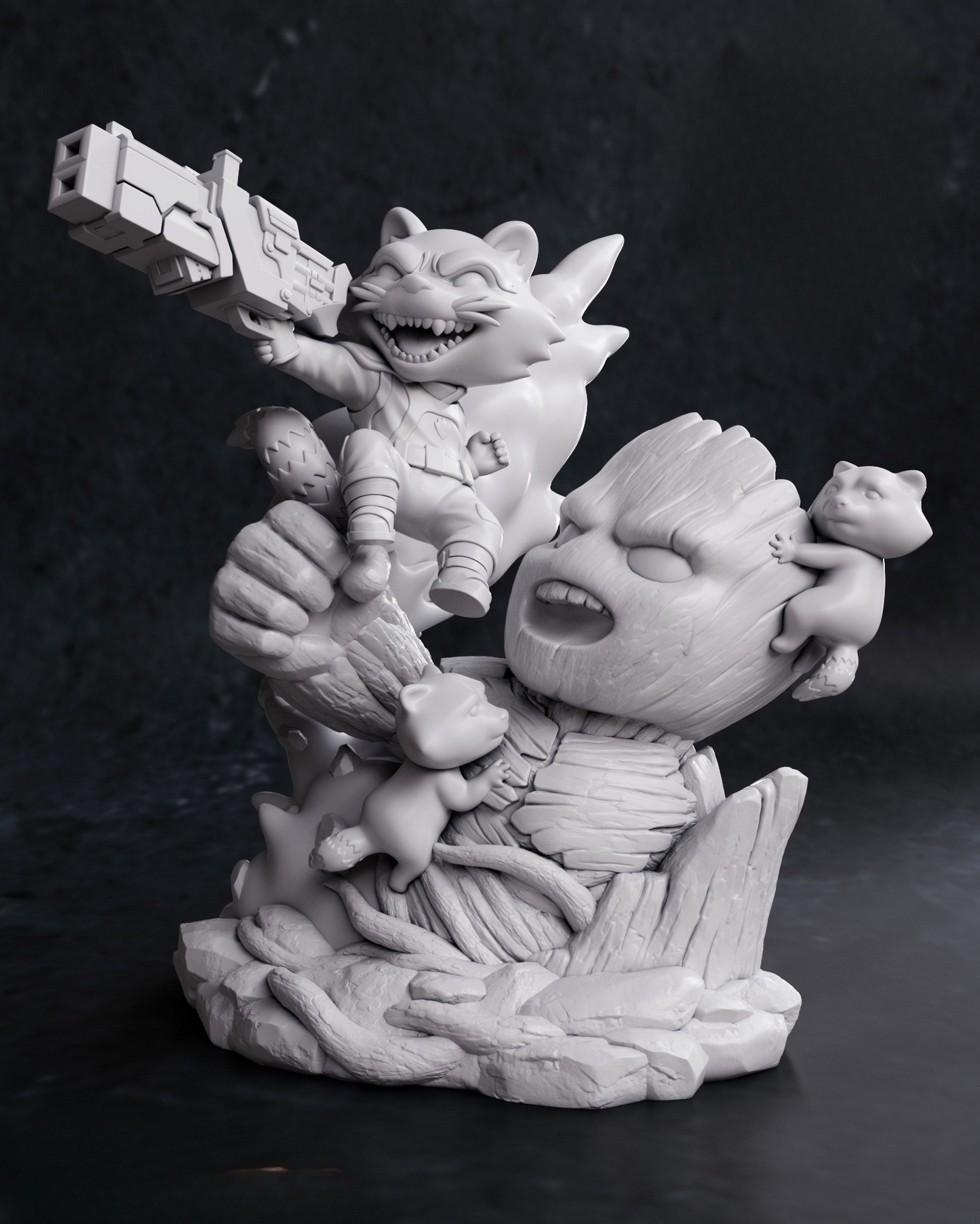 0076 Chibi Rocket from Guardians of the Galaxy - STL 3D Print Files