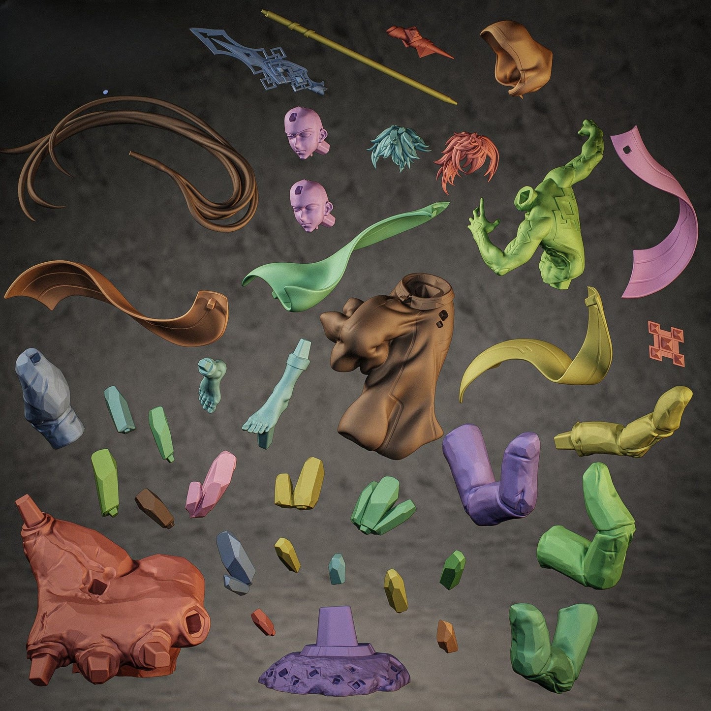 0569 Zhongli_Genshin Impact - STL 3D Print Files