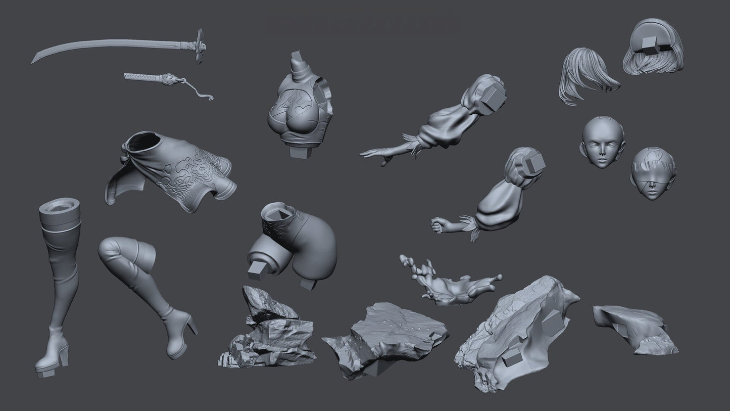 0979 2B - Nier Automata (1667) - STL 3D Print Files