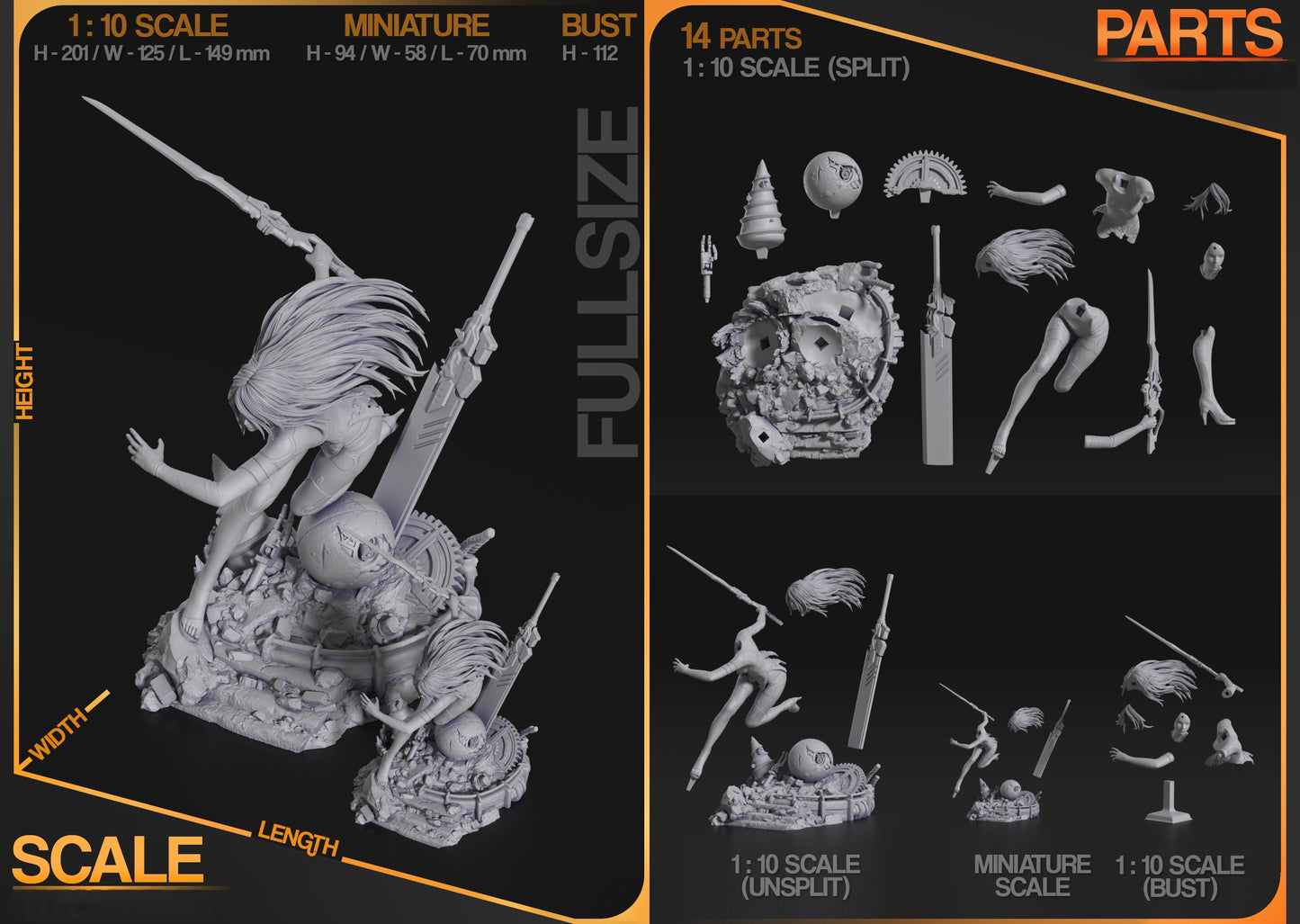 0930 A2 - NieR: Automata (2828) - STL 3D Print Files