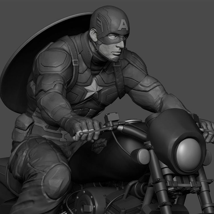 1828 Captain America Motorcycle - STL 3D Print Files
