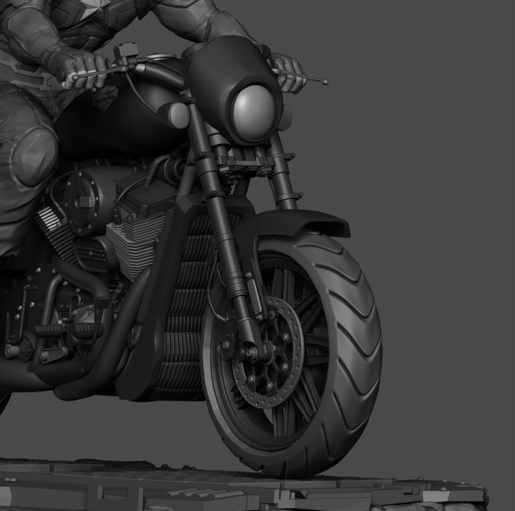 1828 Captain America Motorcycle - STL 3D Print Files