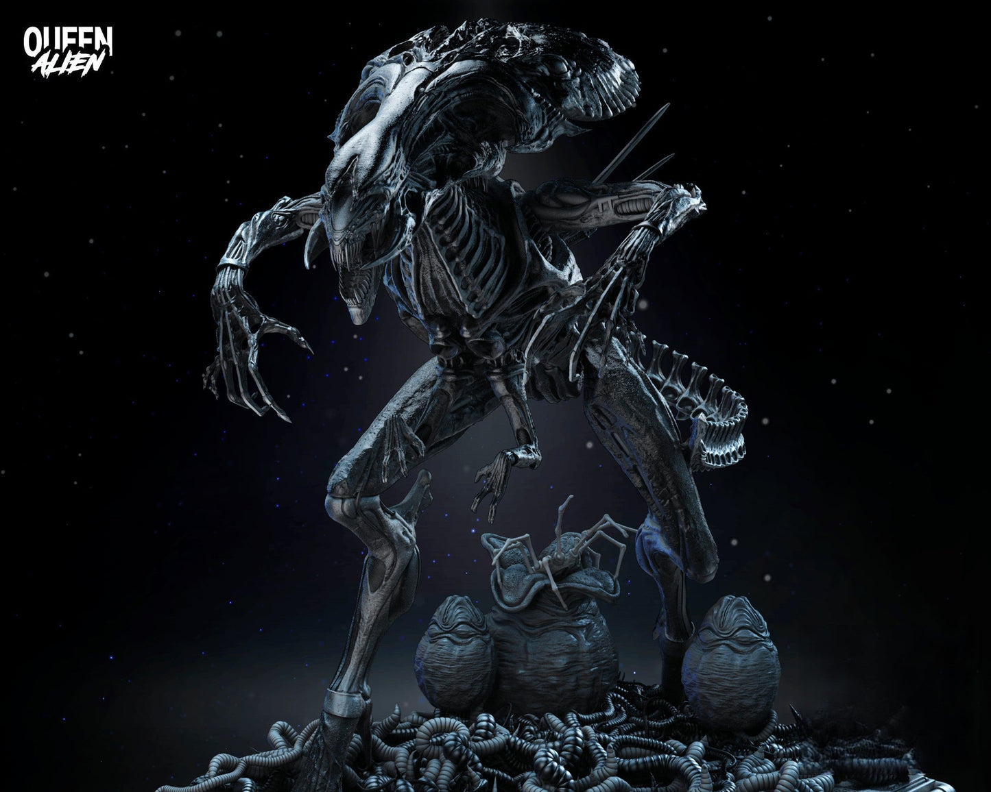 0496 Queen Alien - The Alien Queen - STL 3D Print Files