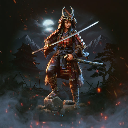 1774 Lady Aiko_Samurai Fighter Mini - STL 3D Print Files
