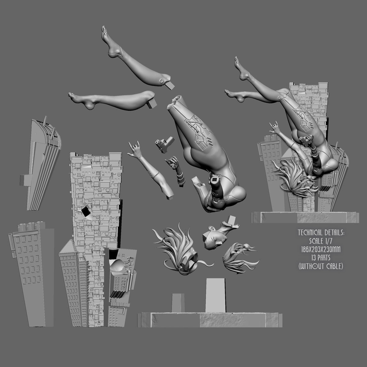 2021 Motoko Kusanagi_Ghost in the Shell - STL 3D Print Files