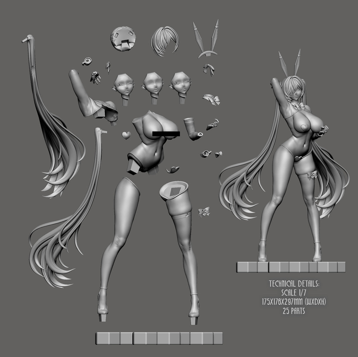 1862 Cinderella Bunny_Goddess of Victory NIKKE - STL 3D Print Files