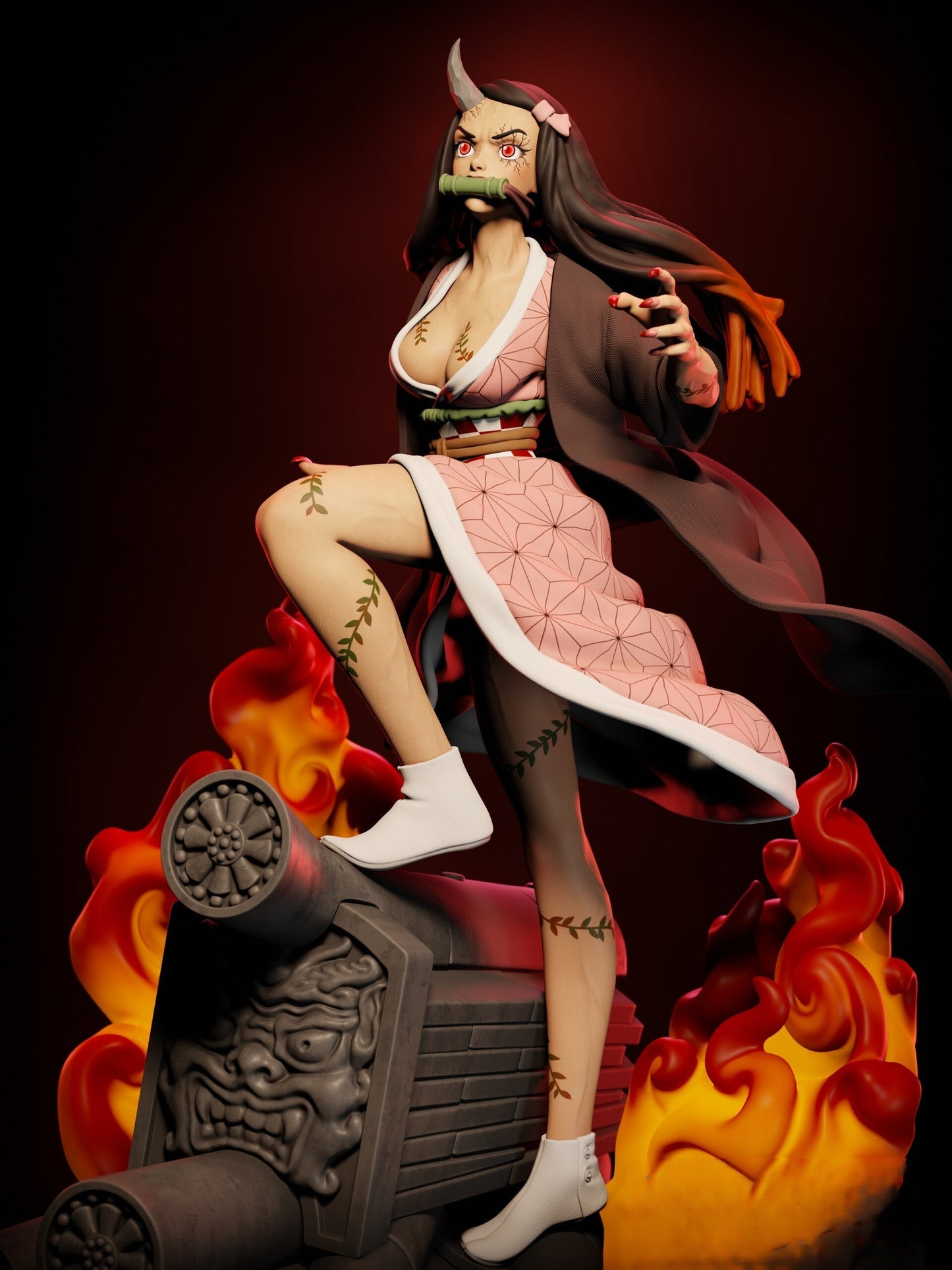 0488 Nezuko Kamado - Kimetsu no Yaiba (1340) - STL 3D Print Files