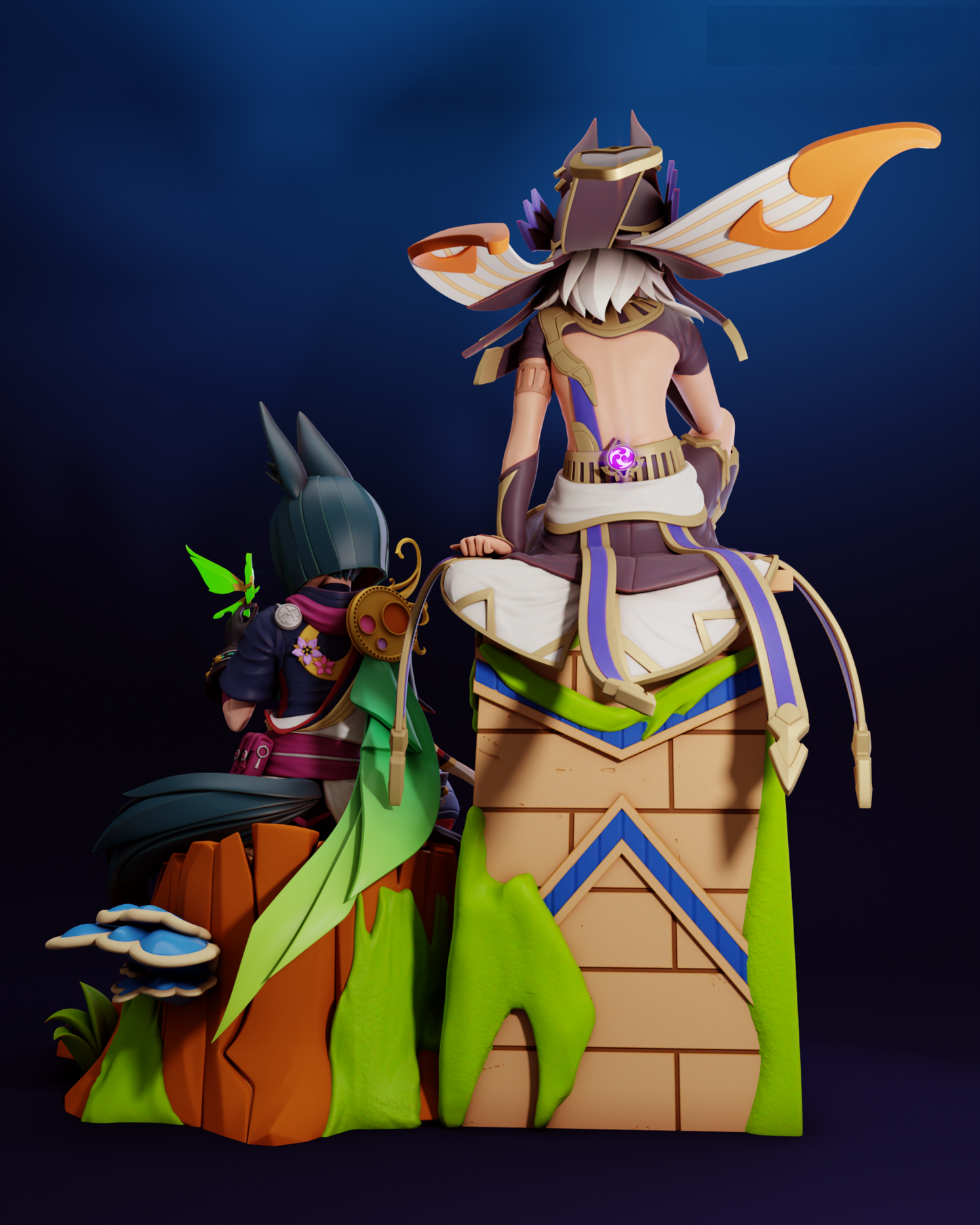 0718 Cyno and Tighnari - Genshin Impact - STL 3D Print Files