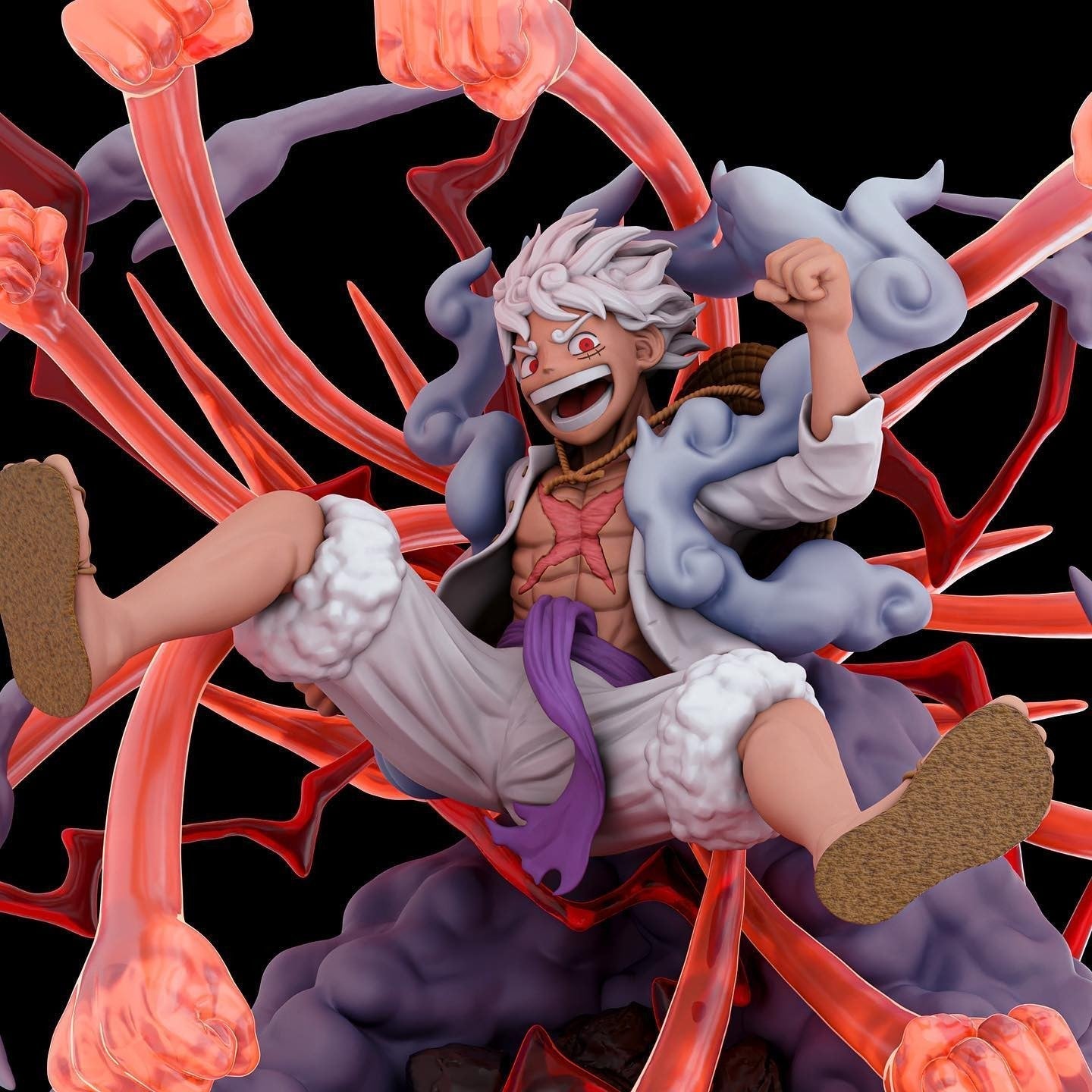 0127 Luffy Gear 5 - One Piece (1525) - STL 3D Print Files