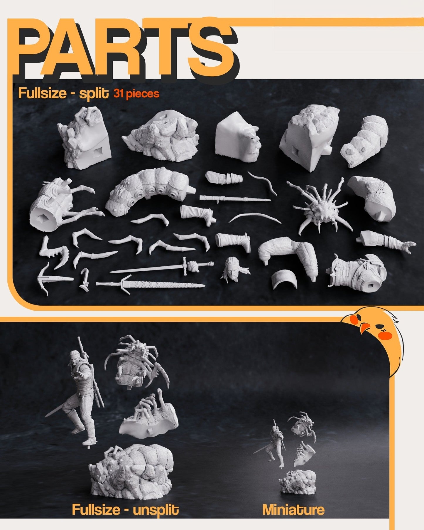 0119 Geralt - The Witcher (1581) - STL 3D Print Files