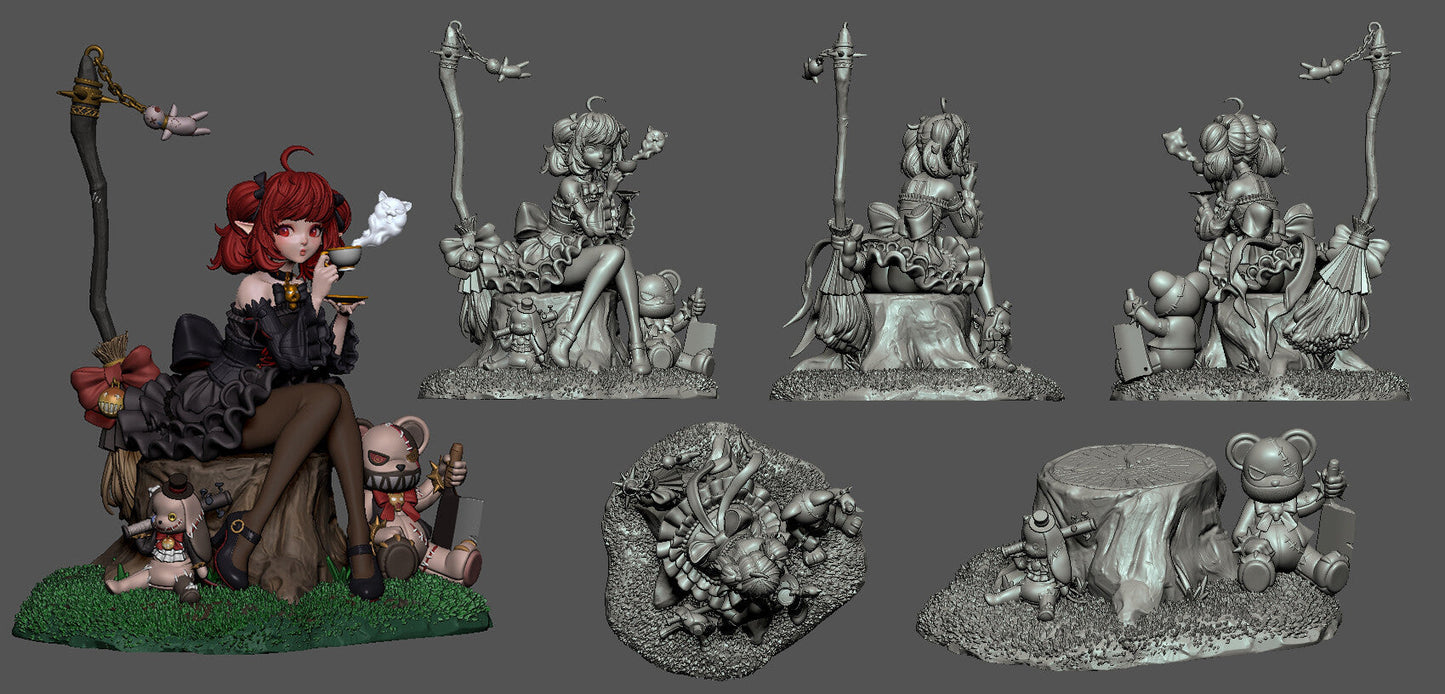 0784 Black Maiden Enchantress - Dungeon & Fighter - STL 3D Print Files