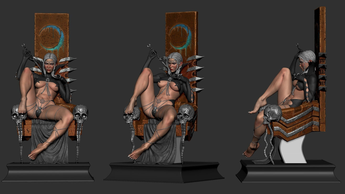 0959 Throne Lady - STL 3D Print Files