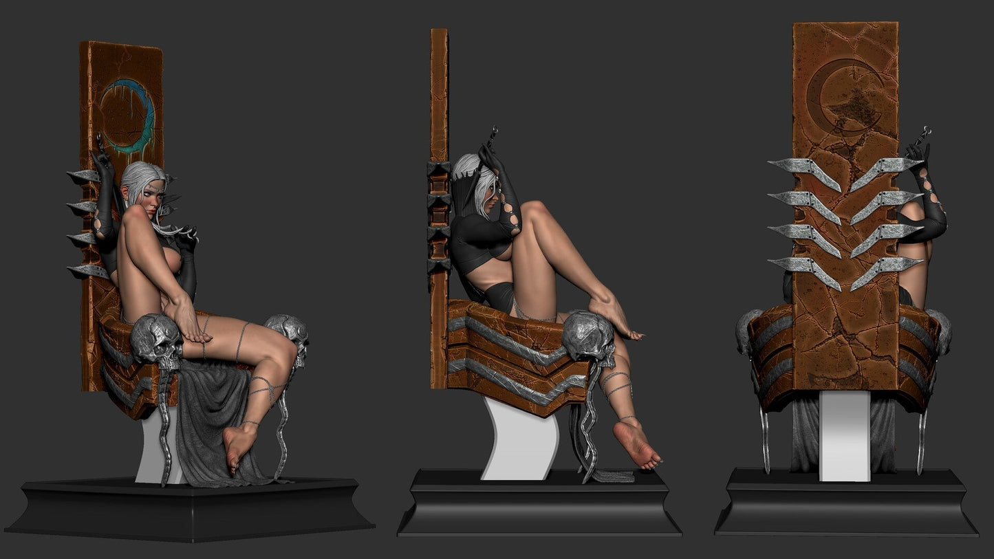 0959 Throne Lady - STL 3D Print Files