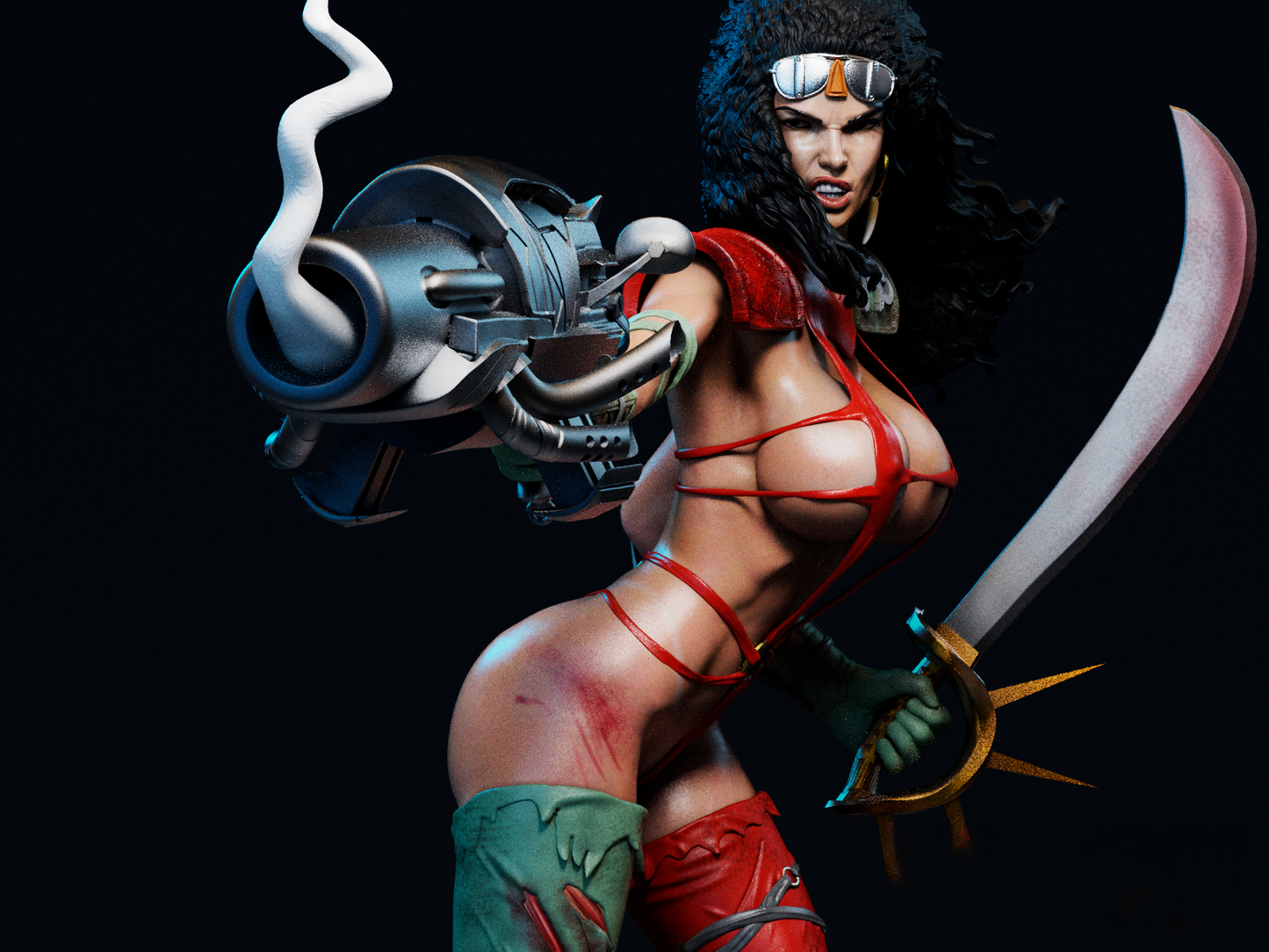 0124 Julie Strain - Heavy Metal 2000 (1503) - STL 3D Print Files