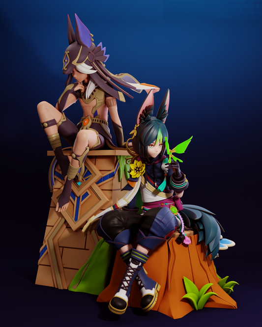 0718 Cyno and Tighnari - Genshin Impact - STL 3D Print Files