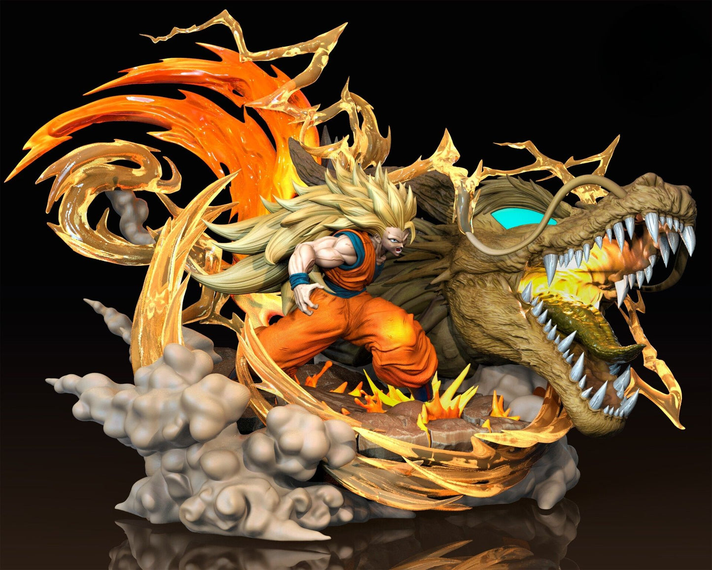 0281 Goku_Super_Saiyan_3_Dragon_Fist - STL 3D Print Files