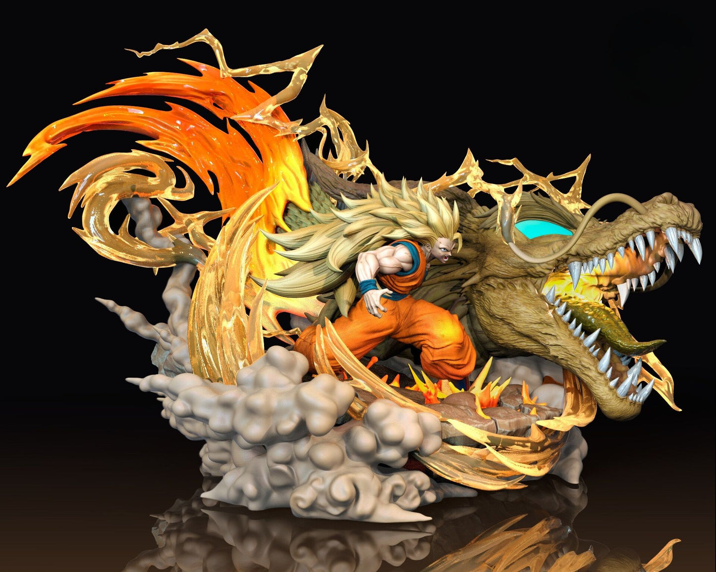 0281 Goku_Super_Saiyan_3_Dragon_Fist - STL 3D Print Files