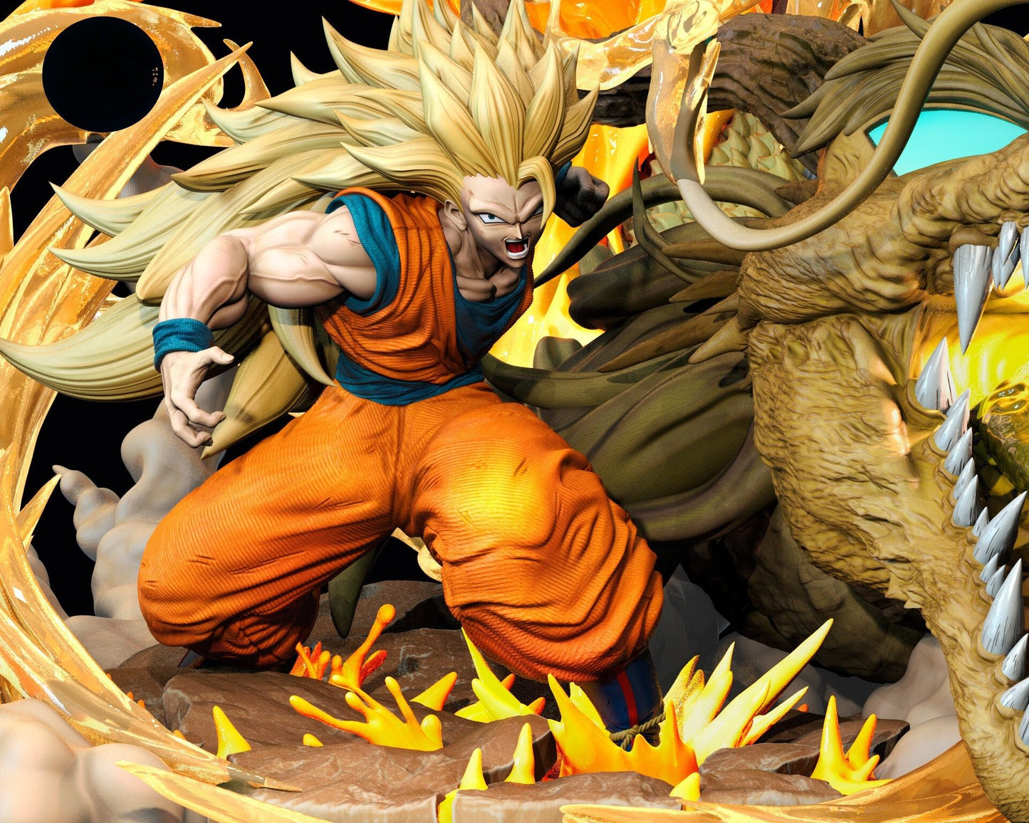 0281 Goku_Super_Saiyan_3_Dragon_Fist - STL 3D Print Files