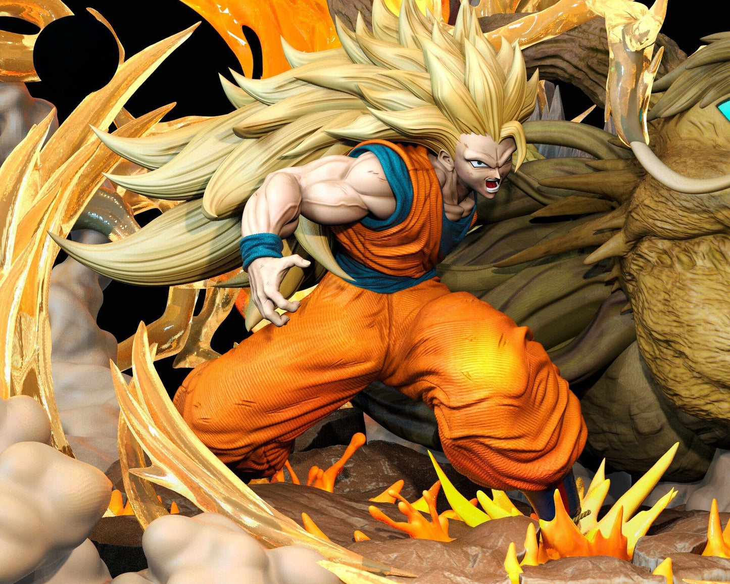 0281 Goku_Super_Saiyan_3_Dragon_Fist - STL 3D Print Files