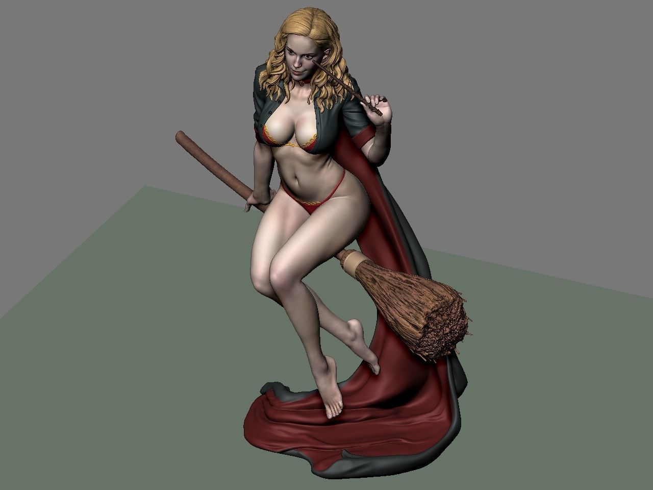 0659 Hermione Adult on the Broomstick - Harry Potter - STL 3D Print Files