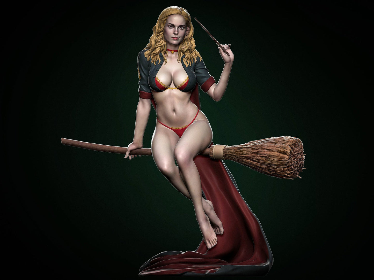 0659 Hermione Adult on the Broomstick - Harry Potter - STL 3D Print Files