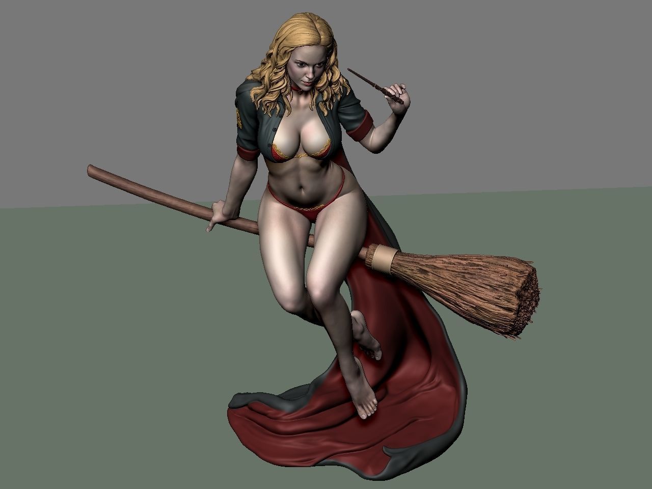 0659 Hermione Adult on the Broomstick - Harry Potter - STL 3D Print Files