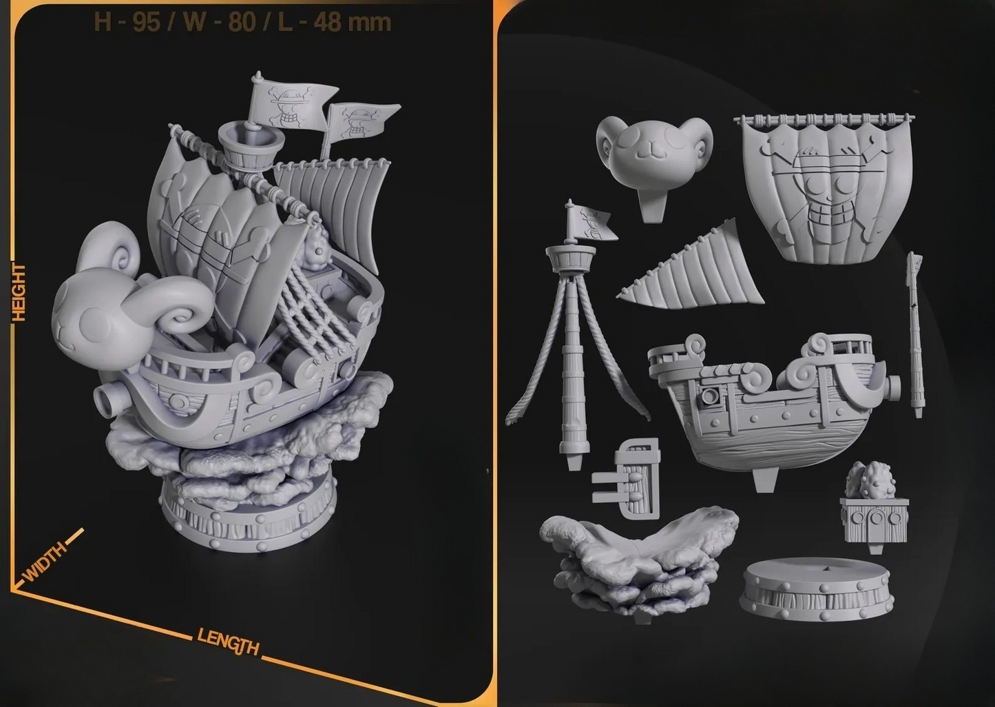 0075 Chibi Going Merry - STL 3D Print Files