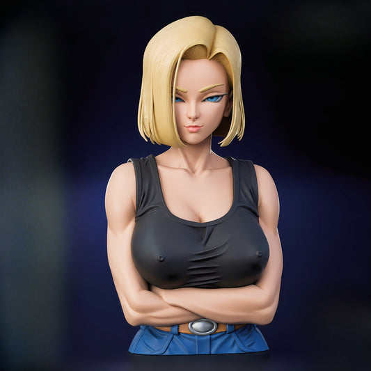 1456 Android18_Dragon BallZ BUST - STL 3D Print Files