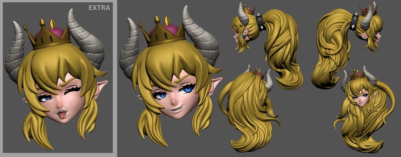 1157 Battle Axe Bowsette - STL 3D Print Files