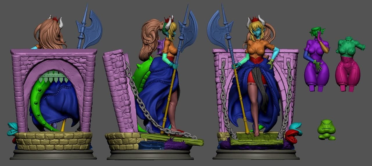 1157 Battle Axe Bowsette - STL 3D Print Files