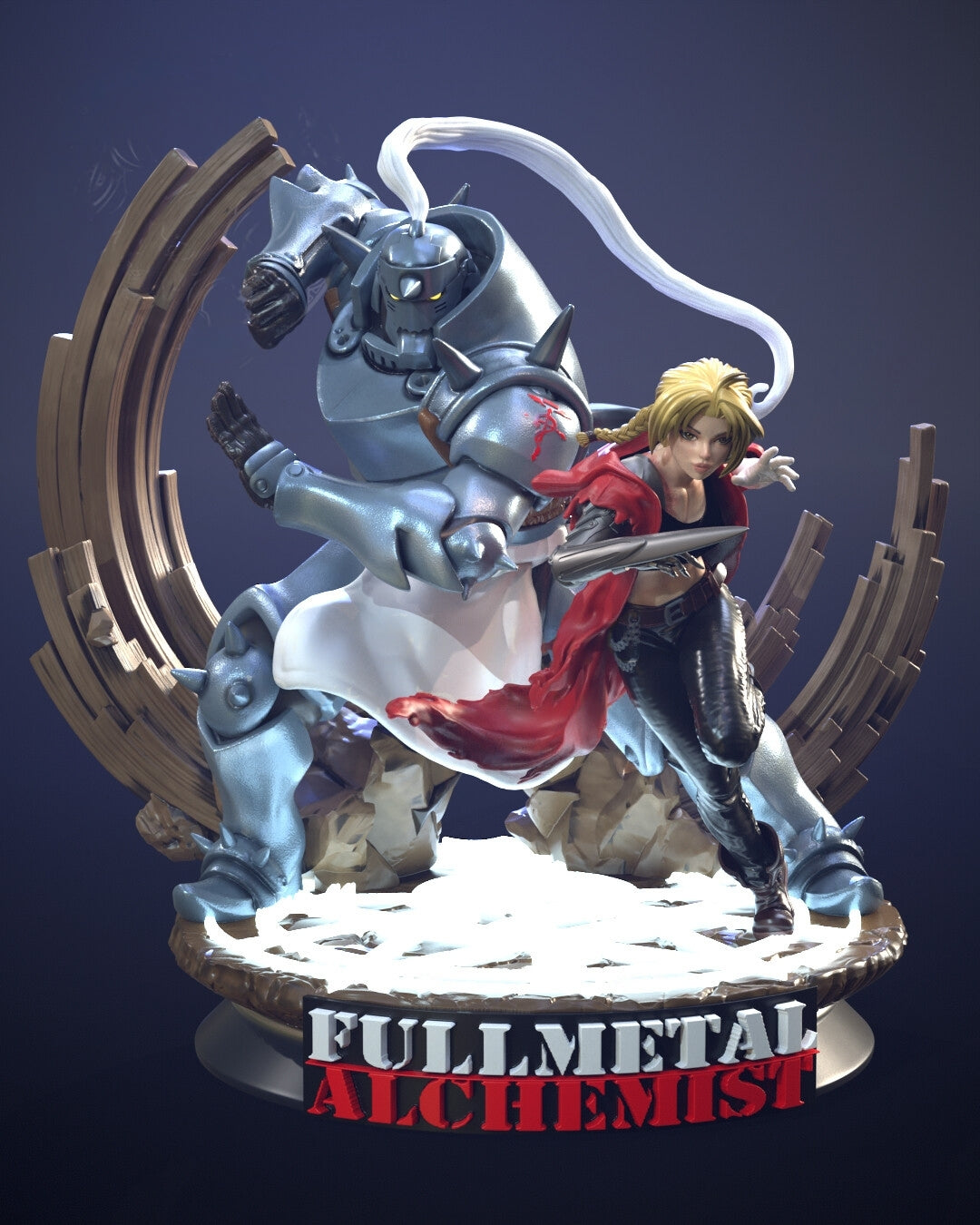 0713 Female Edward Elric - Fullmetal Alchemist - STL 3D Print Files