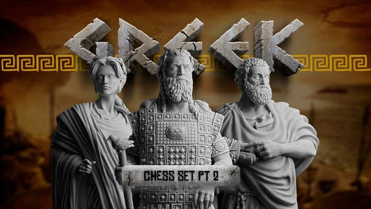 0582 Greek Chess Set - STL 3D Print Files