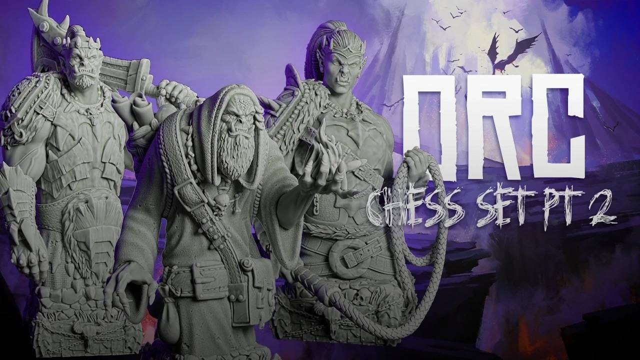 0583 Orc Chess Set - STL 3D Print Files
