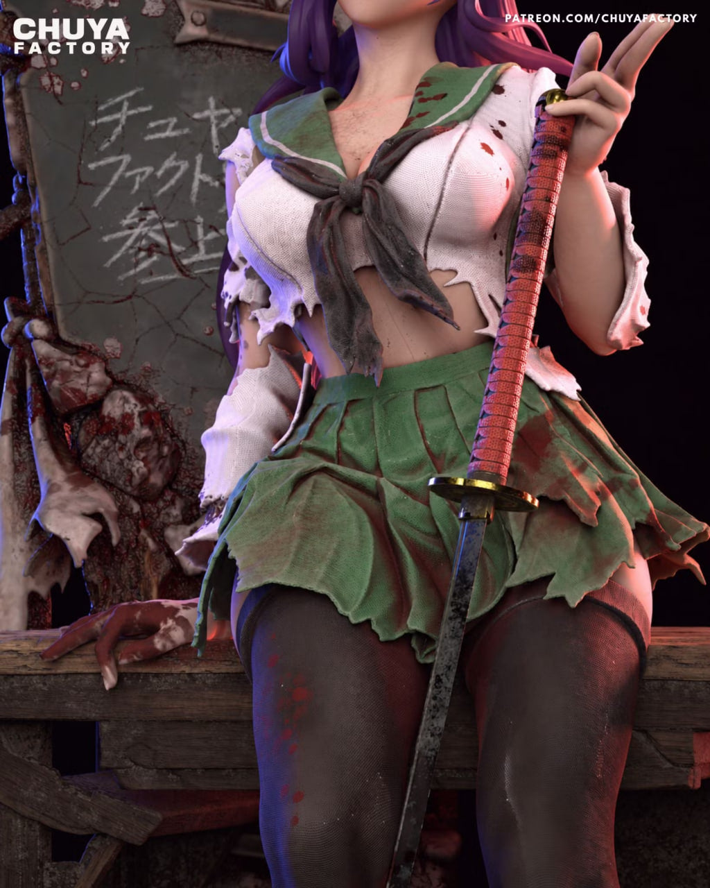 2064 Saeko Busujima_Highschool of the Dead - STL 3D Print Files