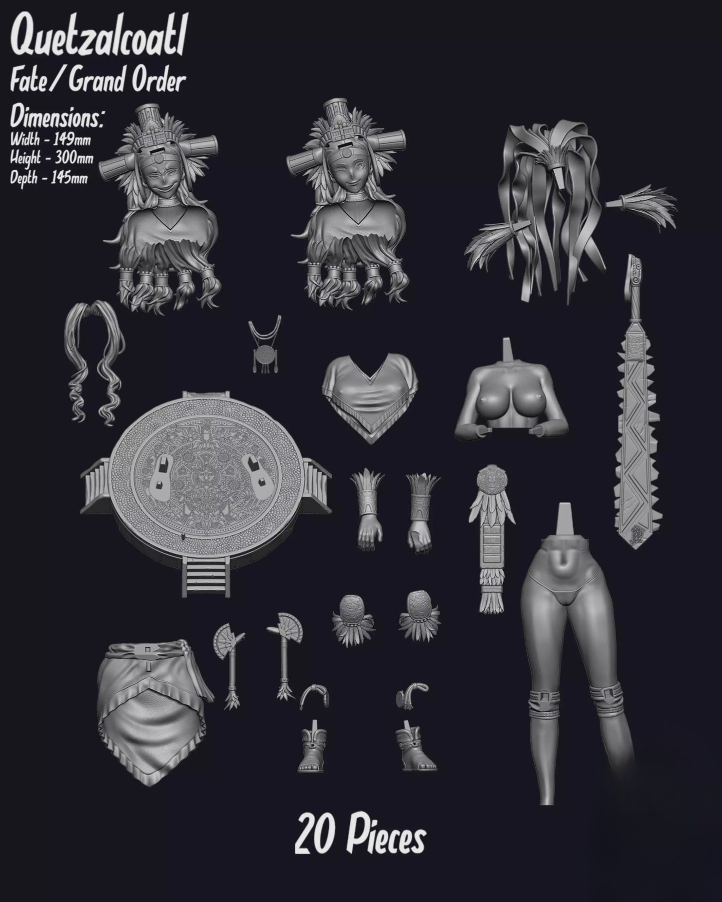 0535 Fate Grand Order_Quetzalcoatl - STL 3D Print Files