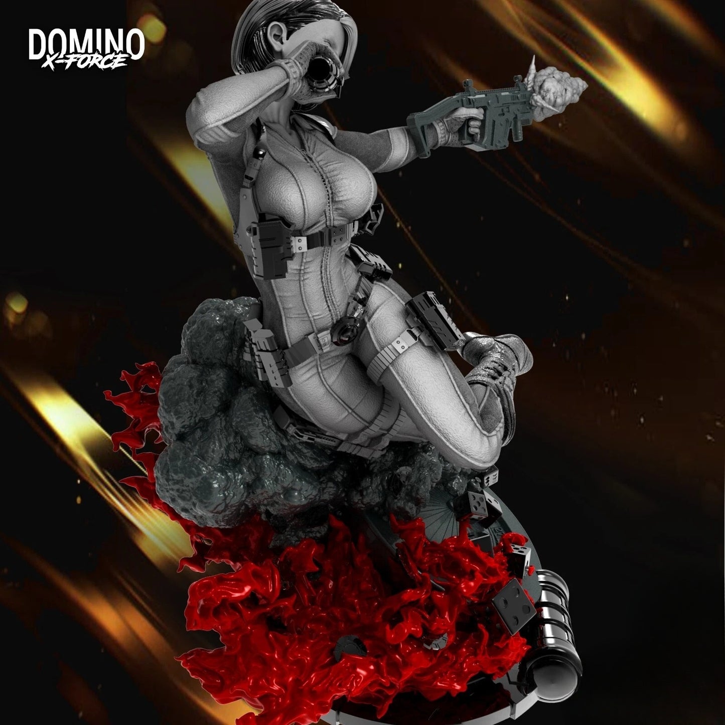 1161 Domino_Marvel's X-Force - STL 3D Print Files