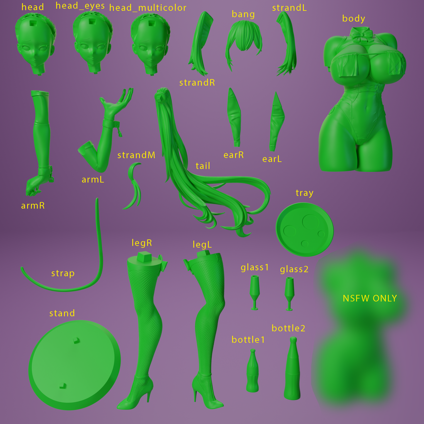 1605 Bunny Bay_Nikke Goddess of Victory NSFW - STL 3D Print Files