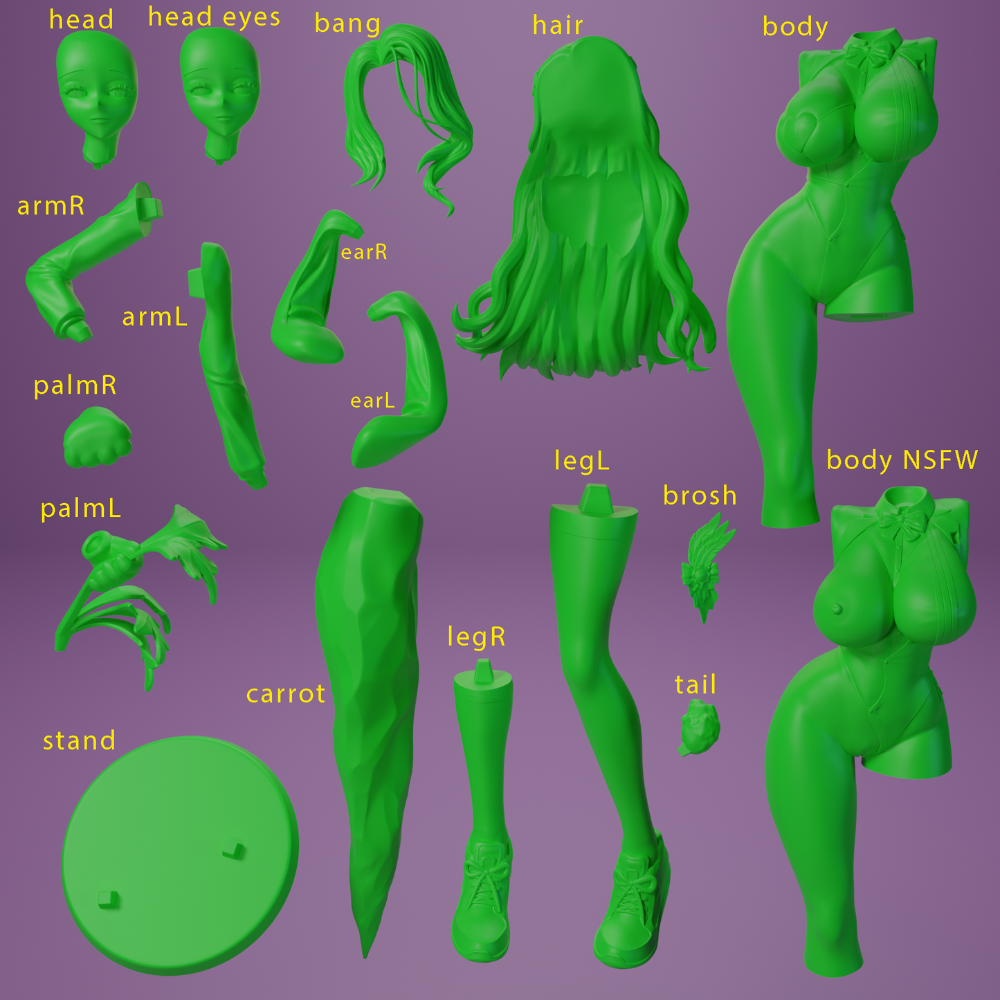 1610 Bunny Darian_Brown Dust II NSFW - STL 3D Print Files