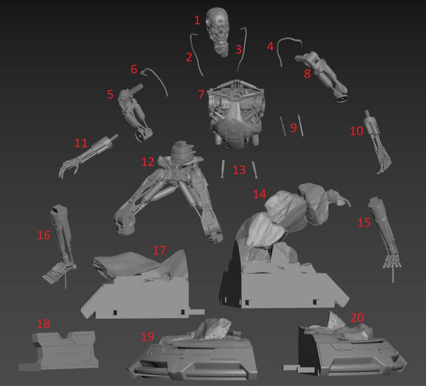 0508 Terminator - T-800 Endoskeleton - STL 3D Print Files