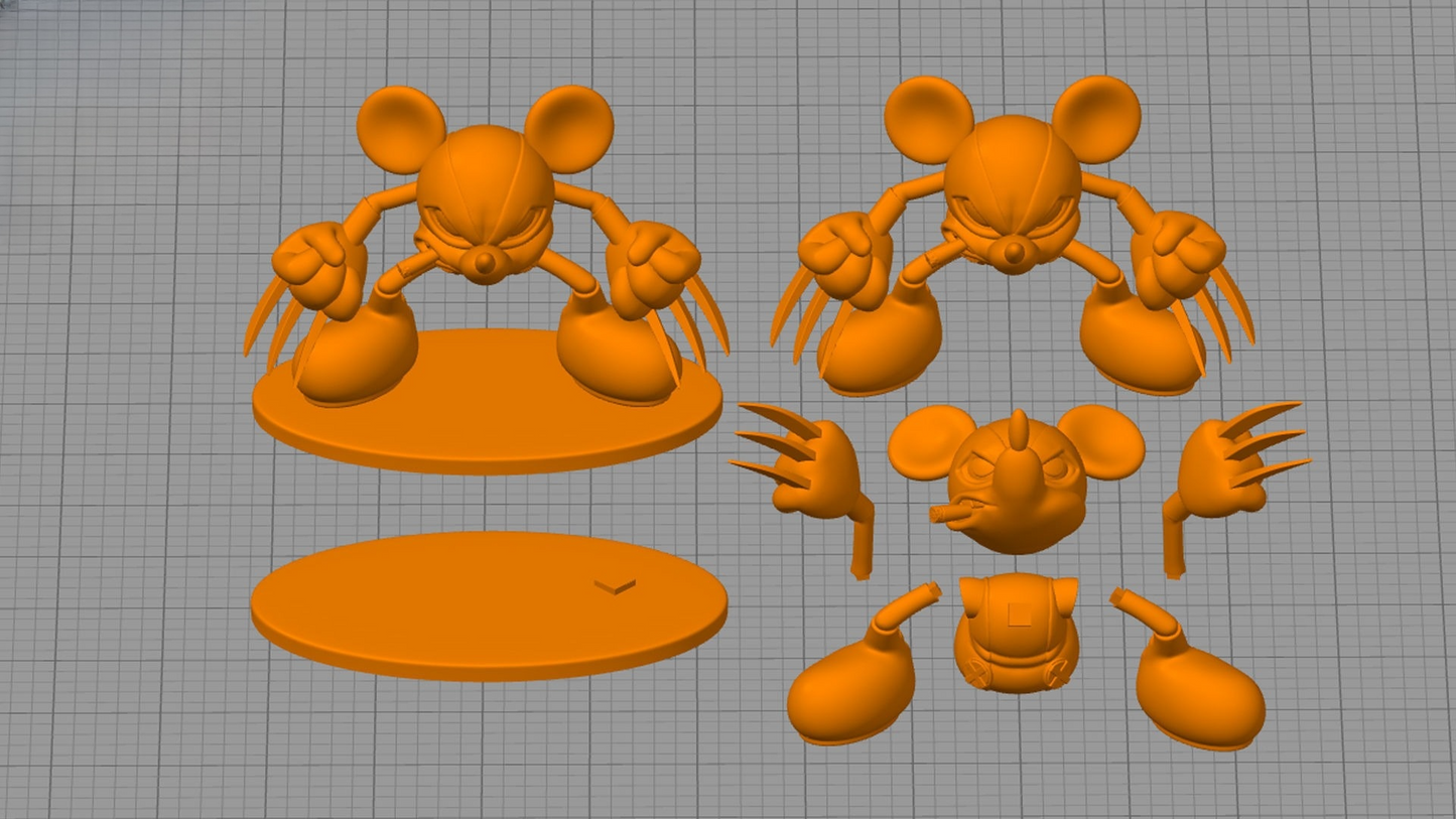 0005 Wolverine Mickey - STL 3D Print Files